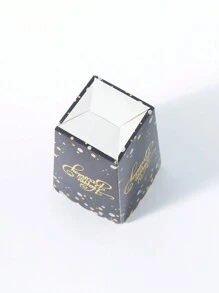 10/24 件黑色和金色/银色圆点印花“生日快乐”食品盒、薯条盒、爆米花杯、爆米花桶、生日派对装饰和电影之夜小吃盒，适用于午餐盒、面包店面包、汉堡餐厅 - 彩色 - 查看 4