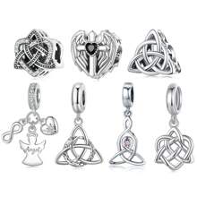 bamoer 1 pieza Colgante original de plata de ley 925 con nudo celta, amuleto nórdico, emblema de la suerte del amor para mujeres, regalo de joyería fina para el Día de San Valentín