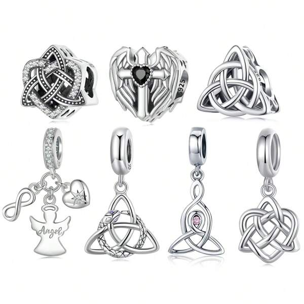 bamoer 1 pieza Colgante original de plata de ley 925 con nudo celta, amuleto nórdico, emblema de la suerte del amor para mujeres, regalo de joyería fina para el Día de San Valentín