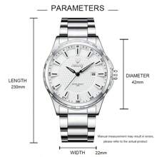 NARY 1pc Men's Watch Stainless Steel Luxury Large Dial Waterproof Date Sports Watch, Brand Original Luxury Waterproof Luminous Quartz Watch,New Style Male Clock 6151