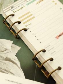 3 孔金属活页夹环，复古风格活页书环，适用于 A5/A6 计划器的可拆卸活页活页夹环，DIY 活页夹，三孔活页夹环，6 个金属环，用于日历、相册、子弹日记本，每包 2 个返校 - 彩色 - 查看 10