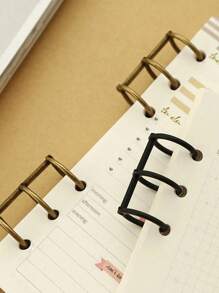 3 孔金属活页夹环，复古风格活页书环，适用于 A5/A6 计划器的可拆卸活页活页夹环，DIY 活页夹，三孔活页夹环，6 个金属环，用于日历、相册、子弹日记本，每包 2 个返校 - 彩色 - 查看 5