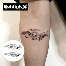 Boldink Non-Permanent Tattoo Technology, Warning Hand Design, New Tattoo Design, Tattoo Sticker Lasts 1-2 Weeks, Delicate And Detailed Tattoo Design, No Gloss, Excellent Choice For Temporary Tattoo - Black - View 3