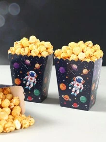 10个宇航员造型食品盒、薯条盒、爆米花杯、爆米花桶、零食容器，适合生日派对装饰和家庭电影之夜、太空宇航员主题婴儿派对装饰、一次性餐具装饰、厨房食品托盘、蛋糕架，适用于面包店、汉堡店等。 - 太空太空人 - View 3