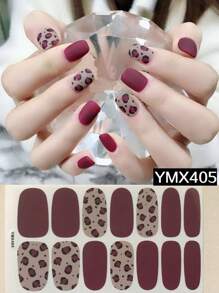 Leopard Print, Y2K Style Mix & Match Full Cover Nail Stickers, Easy To Apply With Dotted Lines Nails - Multicolor - View 17