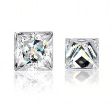 100% Moissanite White D Color Princess Cut VVS1 Clarity Loose Moissanite Stone, Comes With GRA Certificate, Suitable For DIY - White - View 8