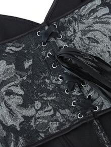 Women's Vintage Strapless Bodycon Bustier Corset Top, Fishbone Shapewear Cropped Sexy Camisole For New Year Party, Valentine's Day, Holiday, Halloween Costume