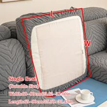 1pc Plush Jacquard Anti-Slip Sofa Seat Cushion Cover, Waterproof, Soft & Skin-Friendly, Pet-Proof, Elastic Sofa Slipcover, Suitable For L-Shaped Combination Sofa And 1/2/3/4 Seat Sofa, All Season - Dark Grey - View 12