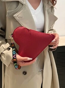 1 件心形手提包、化妆包、零钱包、女士手提包、个性化心形储物袋、小钱包、口红包、便携式迷你储物袋、情人节/节日礼物旅行必需品节日必需品