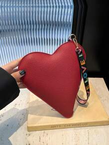 1 件心形手提包、化妆包、零钱包、女士手提包、个性化心形储物袋、小钱包、口红包、便携式迷你储物袋、情人节/节日礼物旅行必需品节日必需品