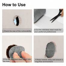 3M-15M 网状填充织物，不锈钢间隙阻断器易于使用，柔性弹性硬件织物 DIY 套件，完美填充物 - 銀色 - 查看 6
