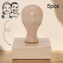 1/2pcs Custom Photo Round Stamp, Personalized Portrait Stamp, Customized Photo/Face Wooden Rubber Stamp, Picture Stamps Personalized, Diy Customized Stamp, Personalized Wedding Seal, Anniversary Stamps Personalized, Customizable Pet Stamps - Style a - View 10