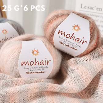 6 Balls Pack 150g (25g*6) Ombre Mohair Blended Yarn, Multicolor Rich, Suitable For Knitting/Crocheting Scarves, Hats, Sweaters, Shawls, Vests, Coats, Skirts And DIY Crafts, Home Goods
