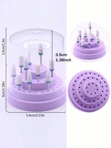 48-Slot Round Nail Drill Bit Storage Box, Empty Polishing Head Organizer, Manicure Accessories Tool - Multicolor - View 3