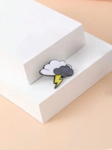 Fashionable Metal Brooch, Rain, Thunder, Weather Series Accessories, Alloy Drop Oil Brooch Pin Badge, Multi-Function Butterfly Clasp Decor, Suitable For Daily Clothes, Backpack Decoration, Wardrobe