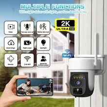 White -1PCS/2PCS/3PCS/4PCS-2.4G WIFI 1080p Wireless Outdoor High-Definition Monitoring Camera, 360 ° Panoramic Night Vision Full-Color And Automatic Human Tracking, Two-Way Audio, Easy To Operate, Easy To Use, Pet Camera Internal And Mobile Application, Suitable For Pet/Home Monitoring. - Trắng-4 chiếc - Xem 3