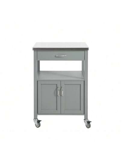 SoBuy FKW22 SCH, Kitchen Trolley Cart Storage Serving Cabinet Stainless Steel Worktop view 4