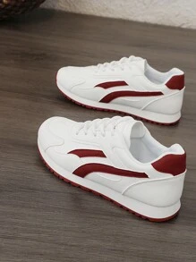 Nuevos tenis de mujer para primavera/otoño de estilo urbano, con plataforma, respirables, de color block y suela vulcanizada para uso casual