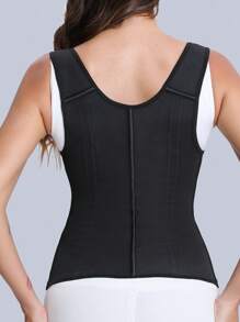 1pc Women's Latex Waist Trainer Vest With Zipper, Heavy Duty Waist Cincher, Suitable For Everyday Wear