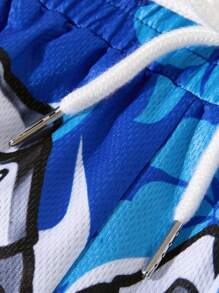 New Men's Graphic Knitted Loose Shorts