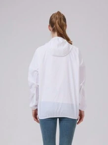 1 lichtgewicht outdoor windjack voor dames, huidvriendelijk materiaal, 4 zakken, waterdicht, geschikt voor hardlopen, yoga, zomerse UV-bescherming