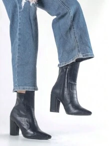 BOTINES CAMEL PARA DAMA/BOTINES COMODOS CAFES/BOTINES DE TACON CAFES, BLANCOS Y NEGROS - Negro - Ver 2