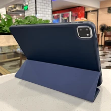 深蓝色蜂窝状 TPU 笔槽全包裹平板电脑保护套,带磁扣和笔架,三折支架,适用于多个品牌的各种 iPad 型号 - 寶藍色 - 查看 10