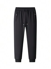 Men's Casual Outdoor Sports Sweatpants, Autumn/Winter, Fall - Black - View 2