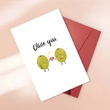 1张趣味创意节日贺卡，可爱情人节贺卡。橄榄你贺卡。趣味情人节贺卡。我爱你贺卡。情人节贺卡，适合所有场合，复活节贺卡，愚人节贺卡，父亲节贺卡，母亲节贺卡，感恩节贺卡。草莓莓果，满满的爱给你贺卡 - 彩色 - 查看 11
