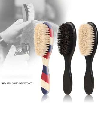 1pc New Design Men's Vintage Oily Hair Styling Cleansing Brush, ABS Bristle Facial Hair Care Brush (Random Color)