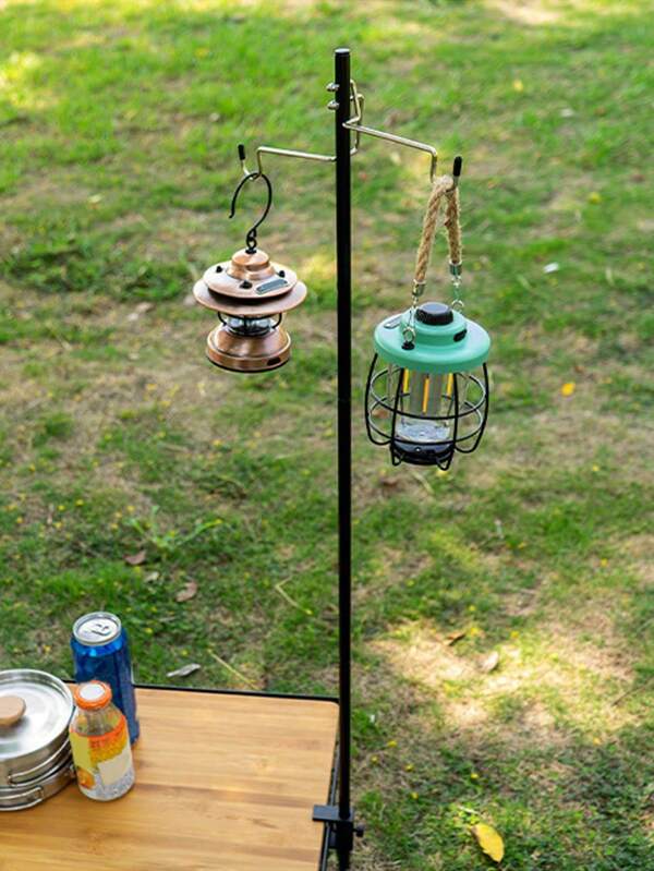 Suporte de lâmpada dobrável para acampamento ao ar livre, em liga de alumínio, suporte de poste de lâmpada de mesa para lanterna de acampamento pendurada em equipamentos de camping.