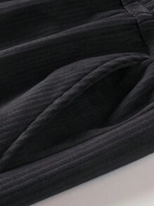 Set de 2 pantalones casuales de pana de pierna recta, pantalones deportivos versátiles y holgados para hombres, para primavera y otoño - Multicolor - Ver 4