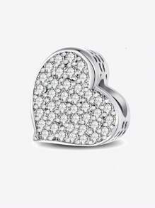 1Pc Fashionable Heart Beads Charms Fit For Women Bracelets Bangles DIY Jewelry Making And Daily Outfit Matching Jewelry Decoration For Girls