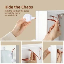 VOWNER 44" Vanity Desk Set With Power Outlet, Makeup Vanity Table With 14 Bulbs Mirror 3 Color & Brightness Adjustable 7 Drawers For Storage, For Girls Women, Halloween & Thanksgiving - 白色-44"W - 查看 2