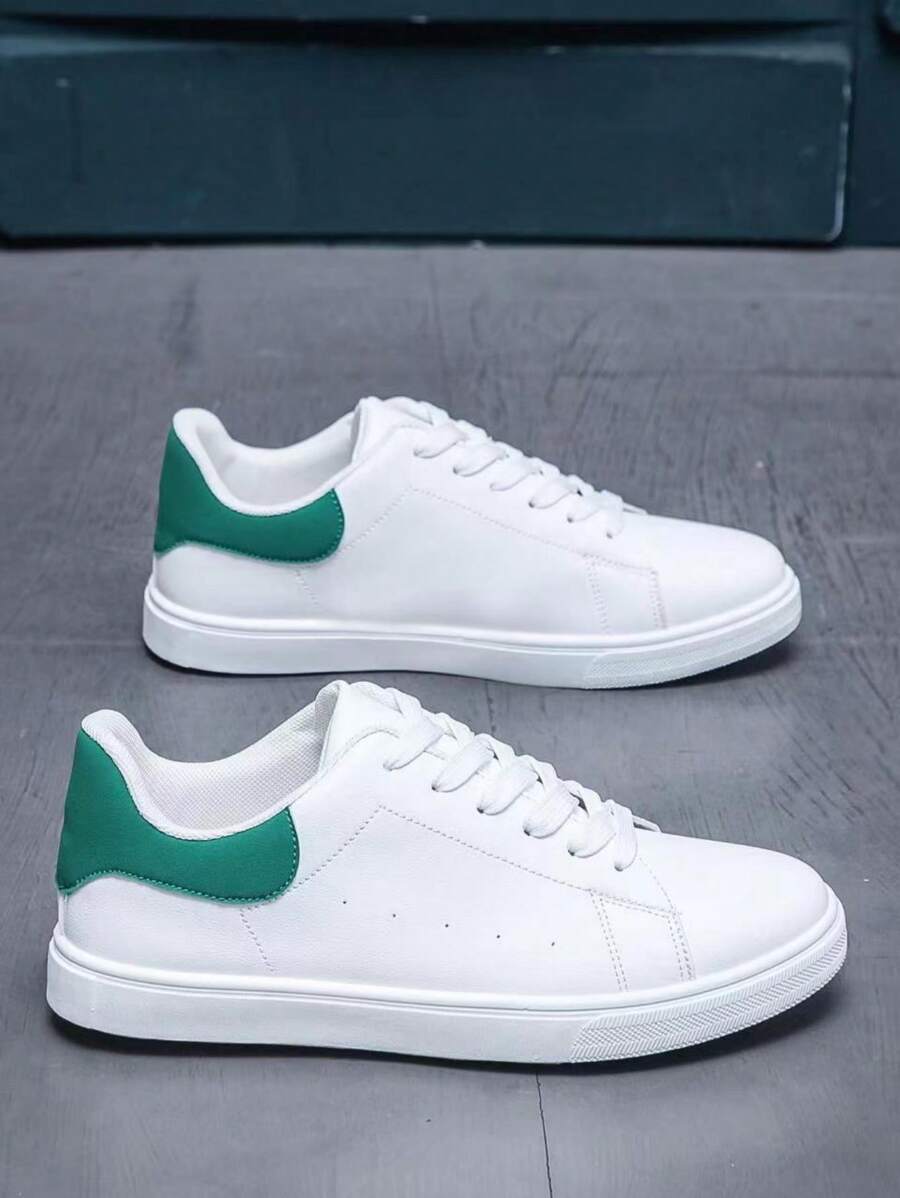 男士休闲运动滑板鞋，防滑学生滑板运动鞋，百搭白色鞋子，四季皆宜