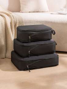 3件套旅行压缩衣物收纳袋，便携式多功能行李袋，可收纳鞋子和衣服，轻松旅行，轻松收纳，精美花卉图案，轻巧便携，坚固耐用。适合居家和旅行使用。