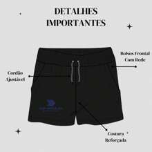 Short de Praia Masculino Com Cordão e Bolsos - Cinza - Visão 4