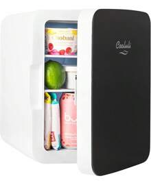 Cooluli 10L Mini Fridge For Bedroom, Car, Office Desk & Dorm - Portable Thermoelectric Cooler & Warmer For Food, Drinks, Skincare - AC/Refrigerator With Glass Front, Black - màu đen - Xem 2