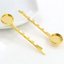 10pcs Simple DIY Hairpins Blank Base Setting Fit 12mm Cabochons Hairpin Fashion Jewelry Making Accessories Findings