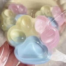 1pc Cute TPR Gradient Taba Squishy Cat Paw Squeeze Toys Slow Rebound Stress Relief Decompression - Multicolor - View 11