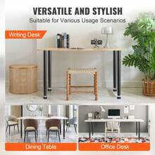 Adjustable Table Legs, Reinforced Steel Desk Furniture Legs, Set Of 4, Suitable For DIY, 1200lb Load Capacity Heavy Duty Table Legs, Quick Install Legs With Adjustable Foot Cups, Black