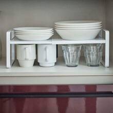 Kitchen Storage Shelf Organizer -  Expandable Support Rack - Small - Steel - White - View 4