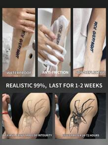 1 Stück Spinne temporäre Tattoos wasserdicht schweiß fest haltbar für 1-2 Wochen realistisch Kräutersaft anti-Reibung nicht reflektierend Faux Schwarz Fake Tattoos für Frauen und Männer Tattoo Aufkleber für Arme, Brust, Beine, Bauch, Taille modernistische Körperkunst
