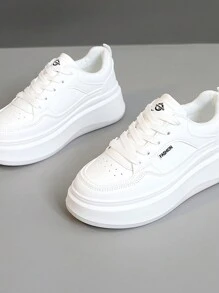 New Spring/Autumn Women's Shoes, Breathable Colorblock Platform Sneakers, Casual Versatile Fashion Shoes - White - View 5