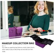 NetHong Large Modern Make Up Nail Tech Cosmetic Box Artist Vanity Case Storage Bag Pro,Makeup Bag Makeup Organiser Makeup Storage Box Large Makeup Box Makeup Case Cosmetic Bags Makeup Storage With Shoulder Strap - Purple - View 6