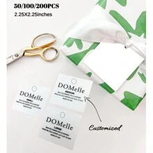 50-200 PCS Custom Frosted PVC Hang Tags With Nylon String, Luxury Printed Plastic Swing Tags Clothing Labels Garment Hang Tags, Waterproof Plastic Labels - 2.25X2.25inches(100pcs) - View 3
