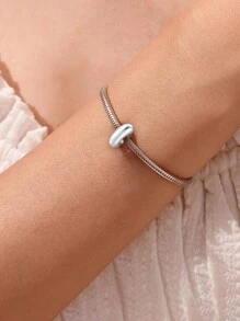 1 件时尚简约光泽隔珠女式手链手镯 DIY 珠宝制作和日常服装搭配珠宝装饰女孩