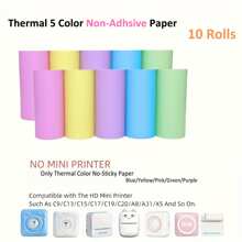 10 Rolls Printable Paper Rolls Mini Printer Paper Thermal Label 57 X 25mm White Printable Heat Sensitive Thermal Paper Rolls - Multicolor - View 11