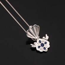 1pc Anime Mermaid's Melody 7-Color Pearl Necklace With Seashell Mermaid Princess Pendant, Suitable For Women & Girls For Daily Wear, Party, Gift