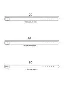 1 件简约时尚金色方形扣女士腰带，百搭，适合牛仔裤、休闲裤、连衣裙